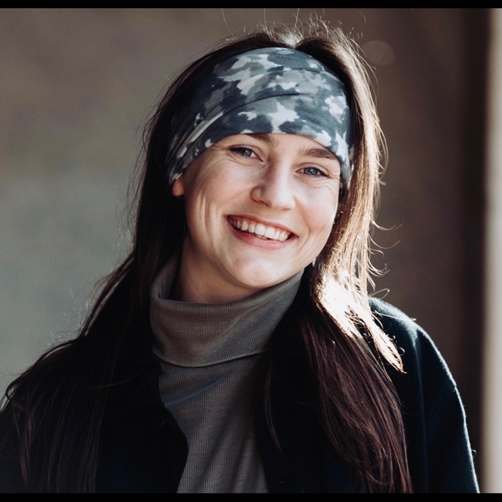 BANDEAU HEAD BAND Wide Multi Gray Camo beanie face mask